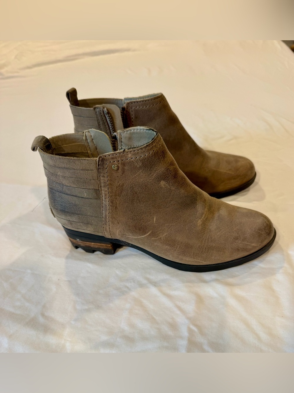Sorel Women’s Taupe Ankle Boots - Casual Zip Booties